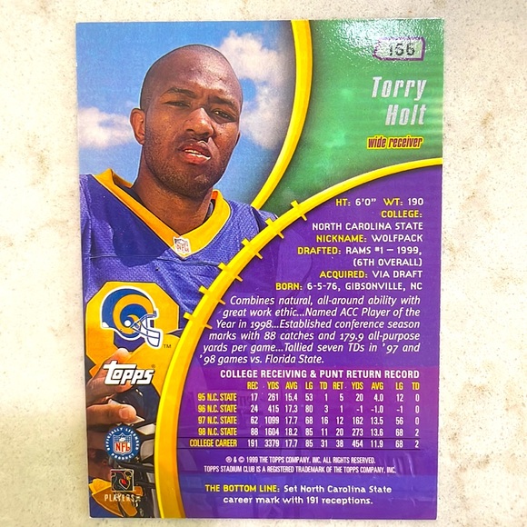 🔥 Torry Holt St. Louis Rams Rookie Card! 🏈 - Picture 2 of 2